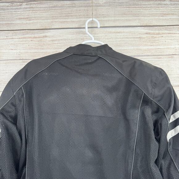 Black Brand Armored Motorcycle Jacket Mens 3XL Black Mesh Nylon Back Elbow - Picture 4 of 16